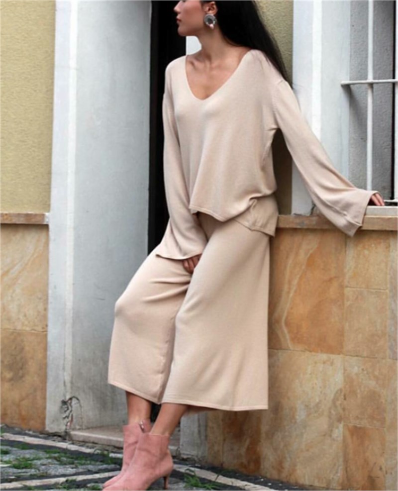 İnce Triko Pantalon Takım