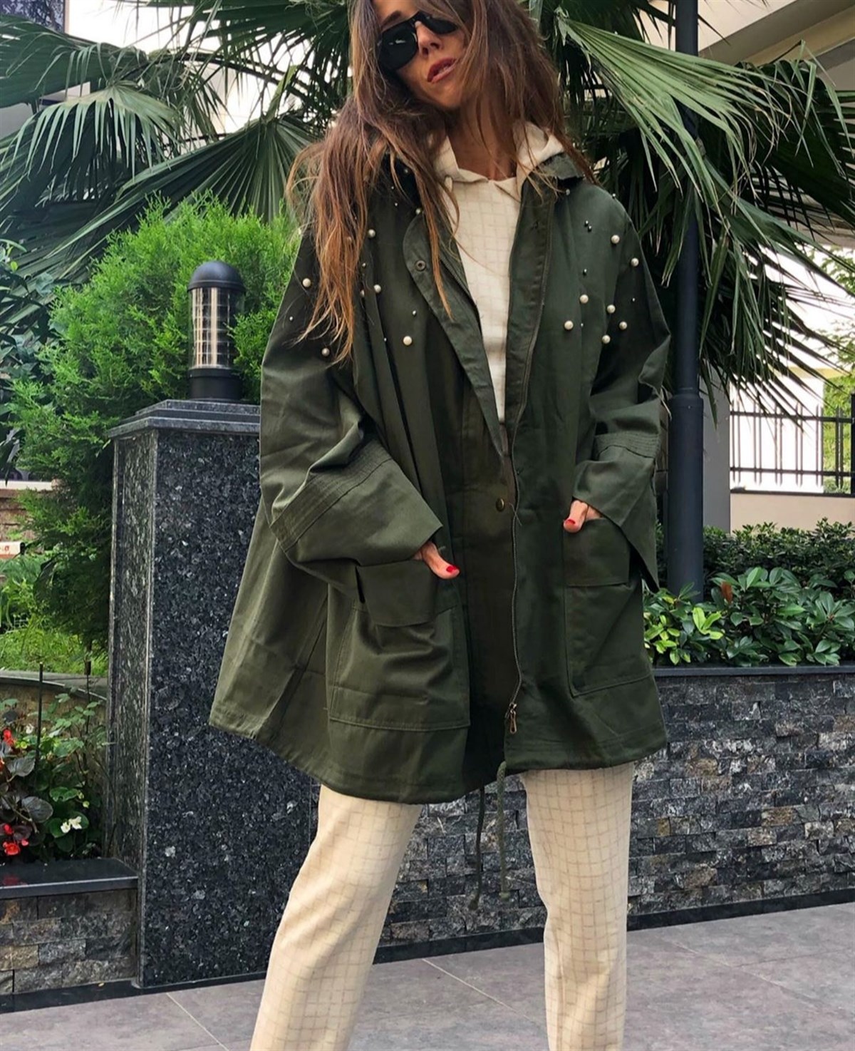 İncili Gabardin Ceket
