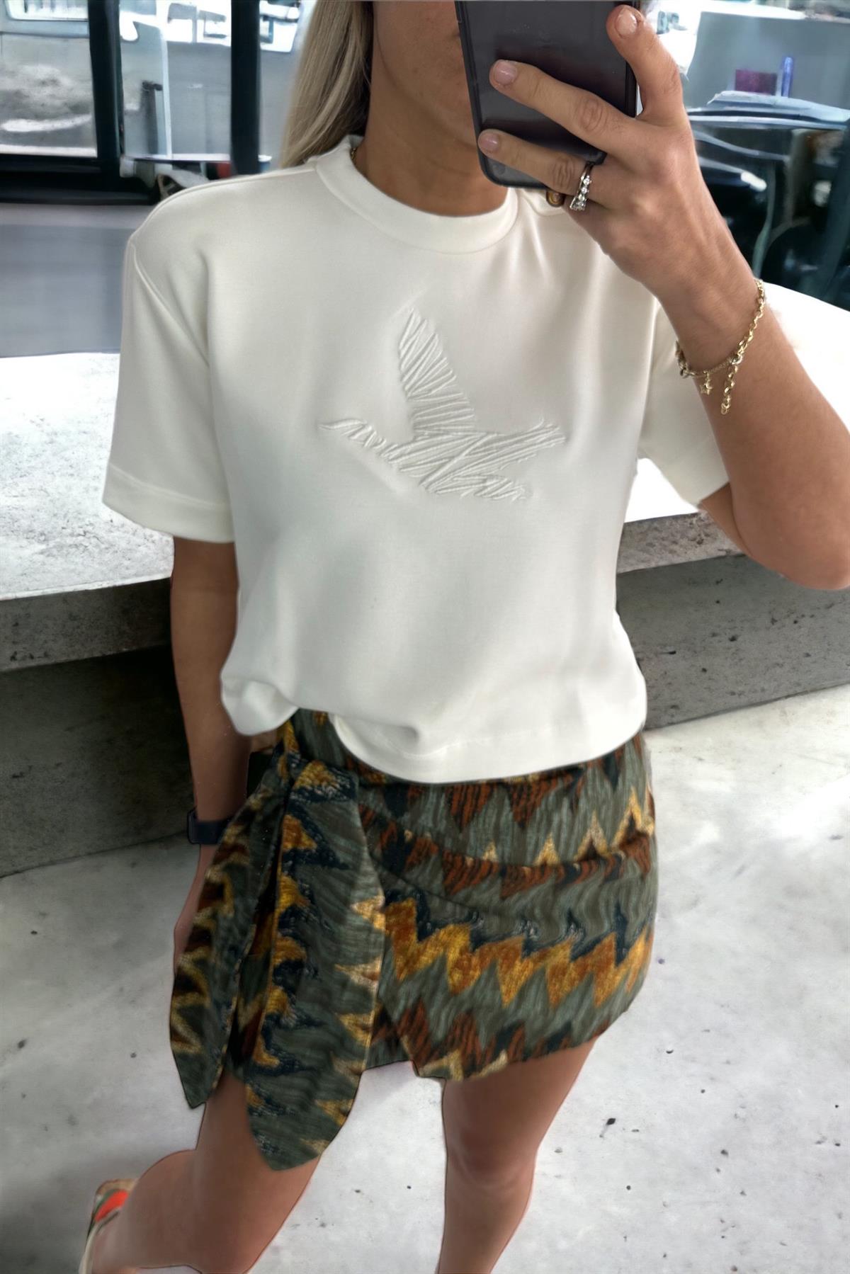 Kabartma Nakışlı Orijinal Marka TshirtTSHİRT