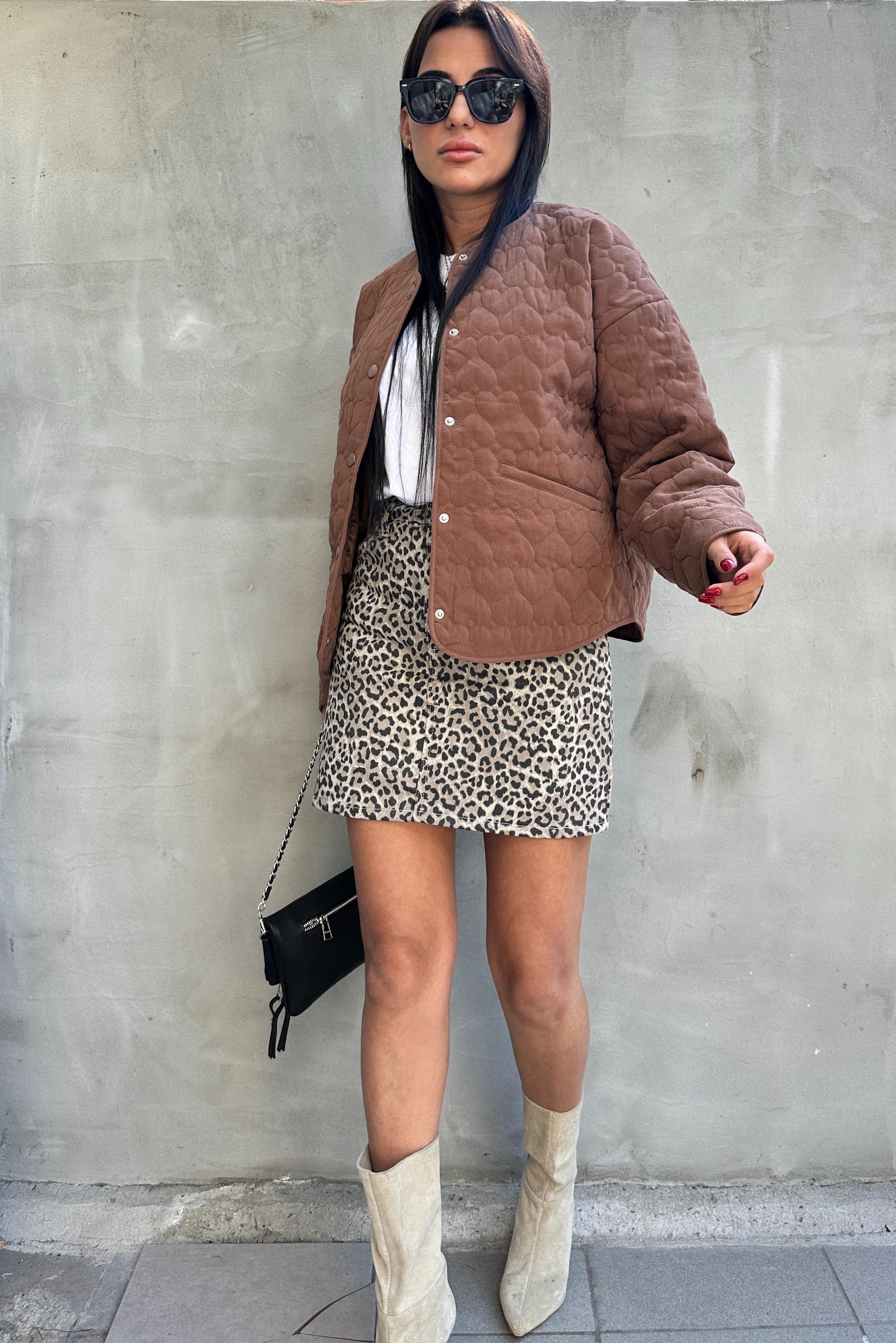 Kahve Kalpli Kapitone CeketMONT/CEKET