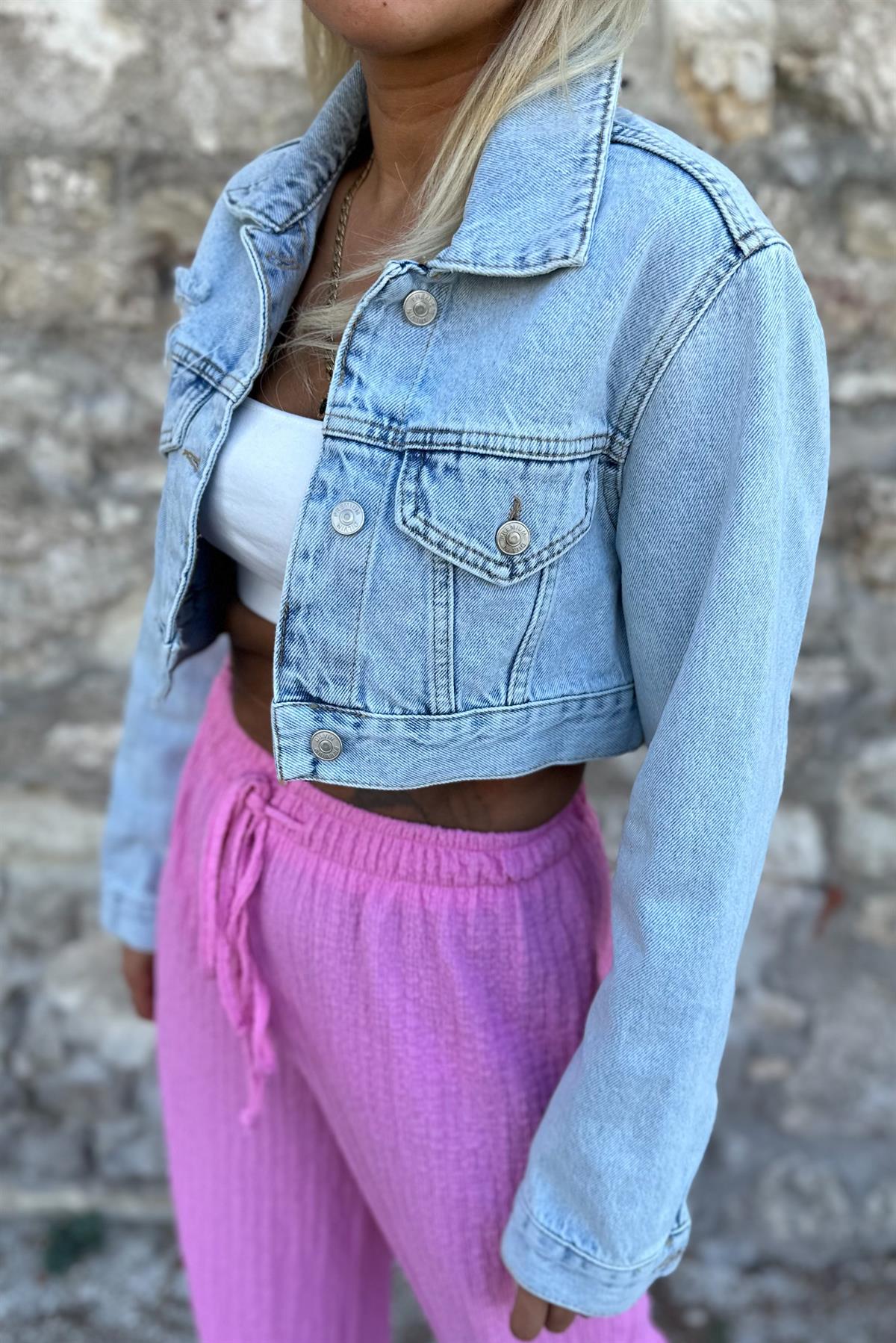 Kar Yıkama Kısa Kot CeketMONT/CEKET