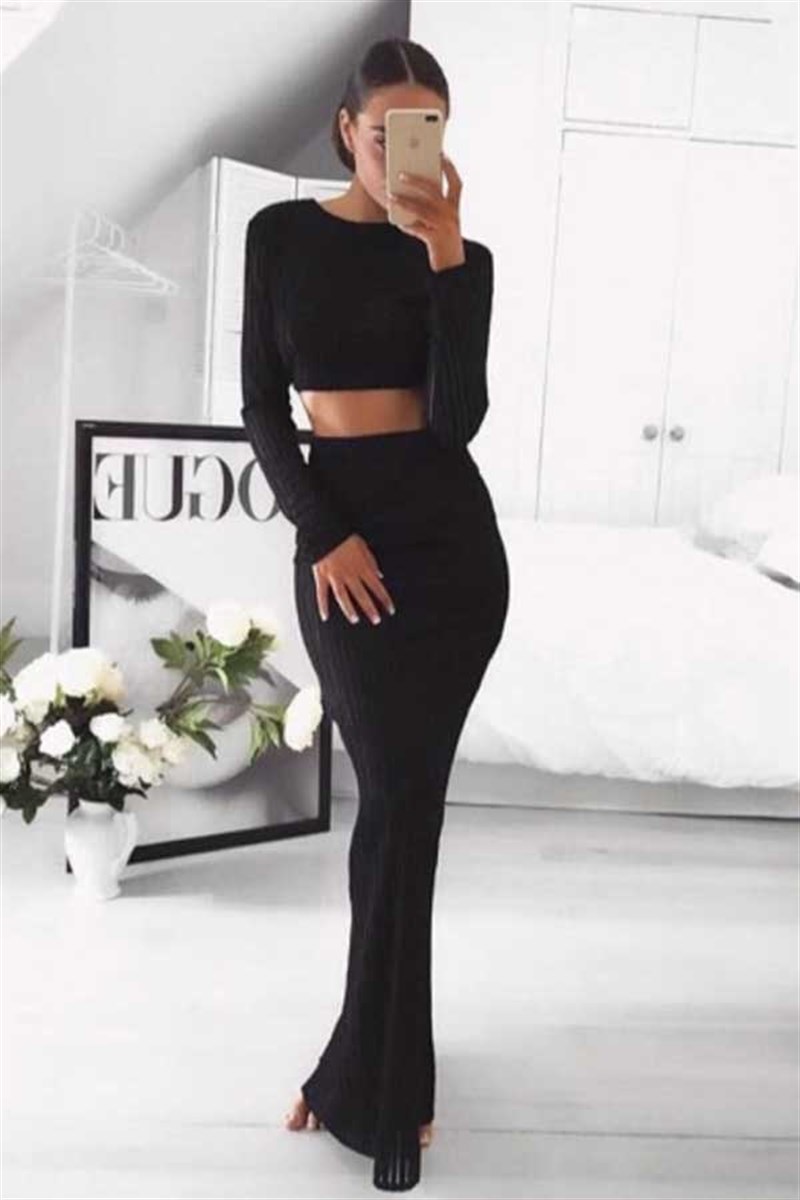 Kaşkorse Etek Crop Takım