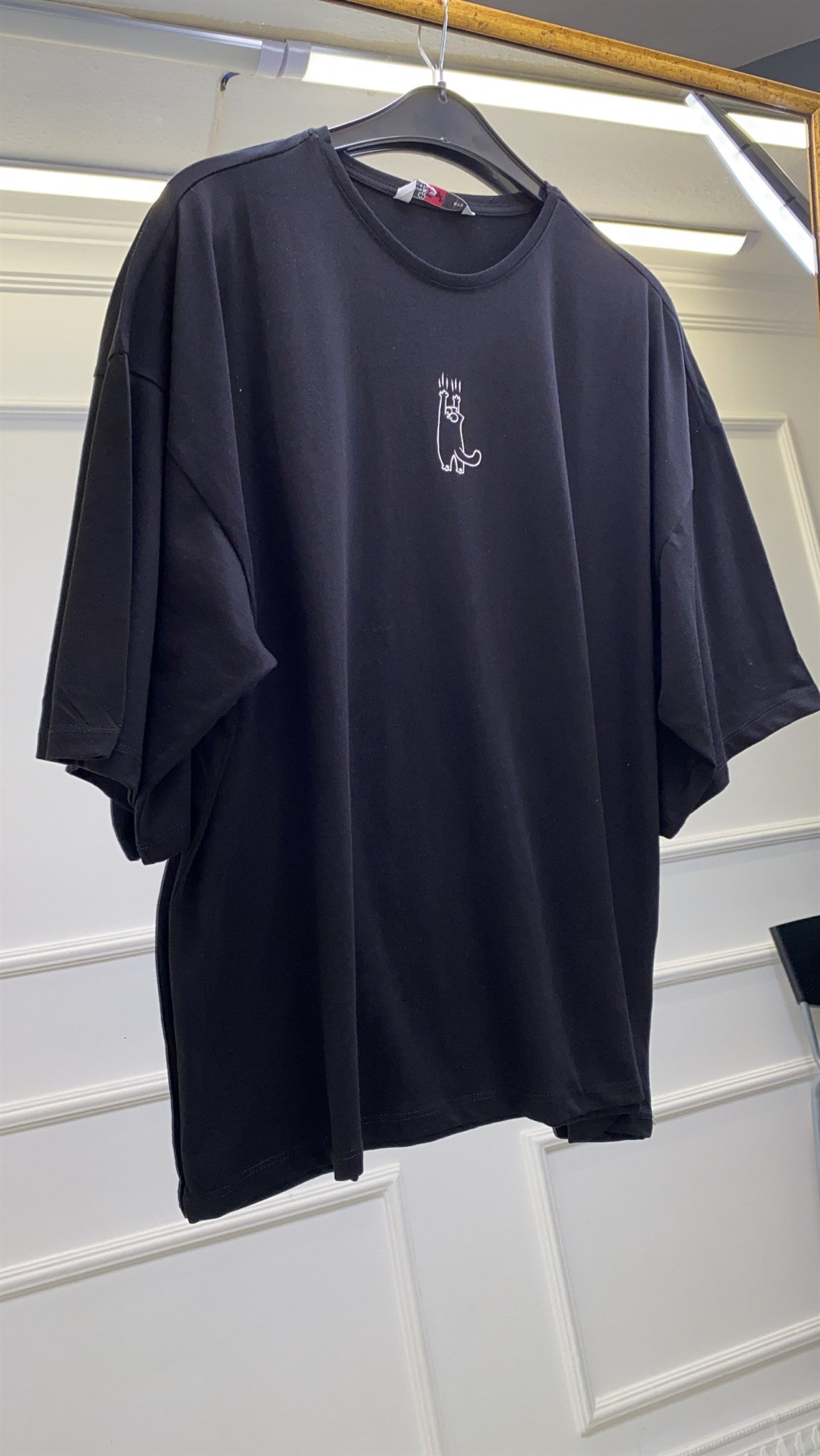 Kedi Baskılı Salaş Kesim Tshirt
