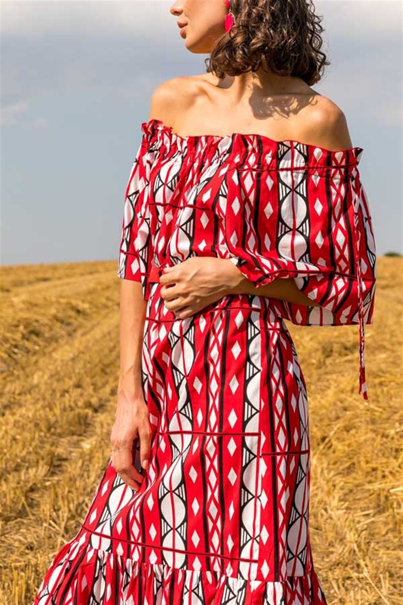 Kemerli Madonna Midi Elbise