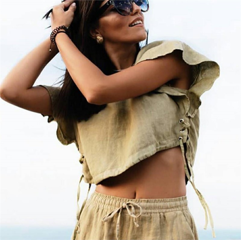 Keten Bluz Pantalon Takım