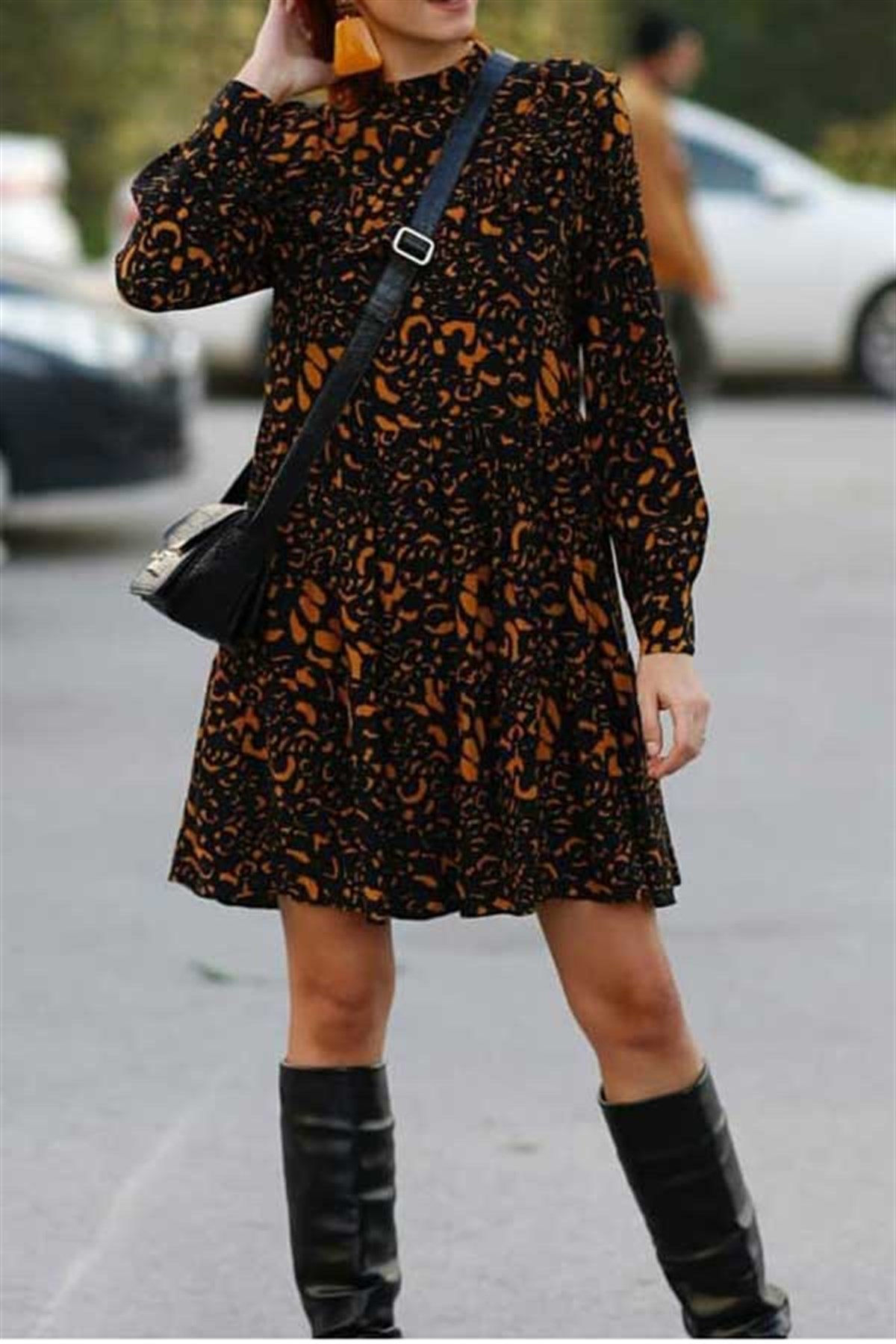 Kiremit Leopar Elbise