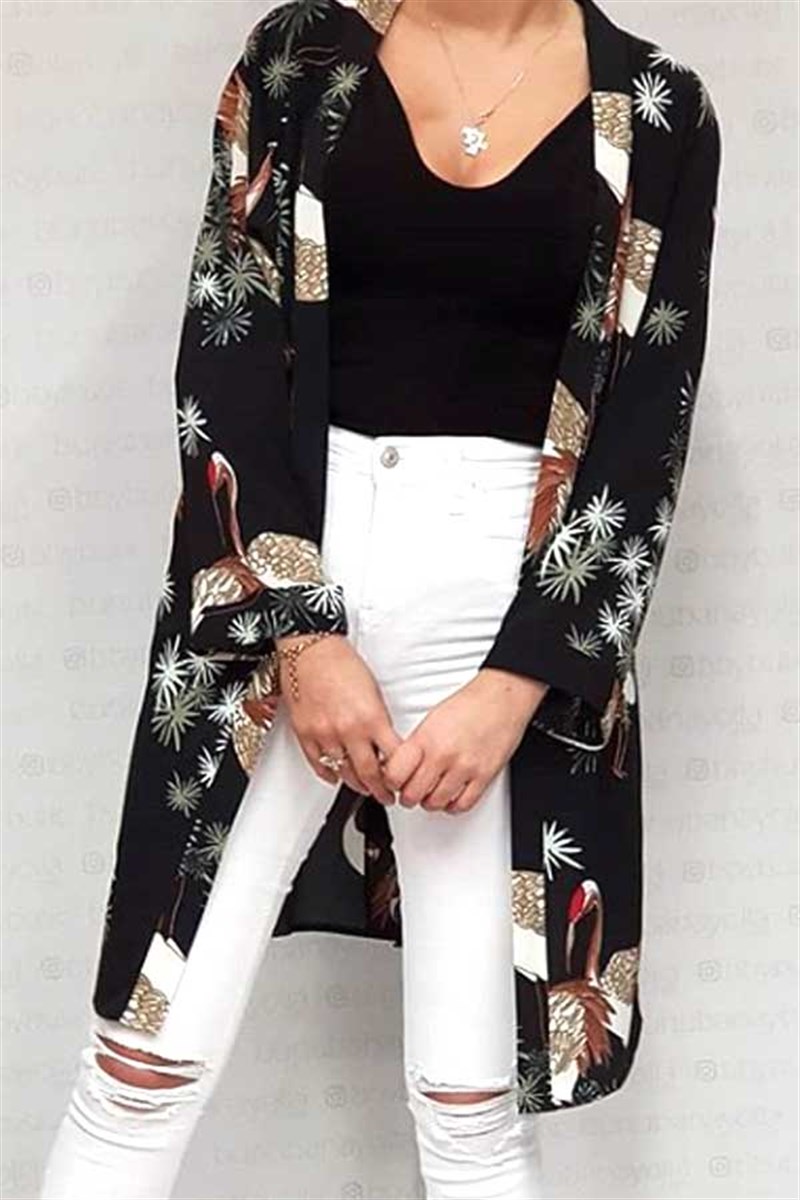 Kırlangıç Desen Kimono Ceket