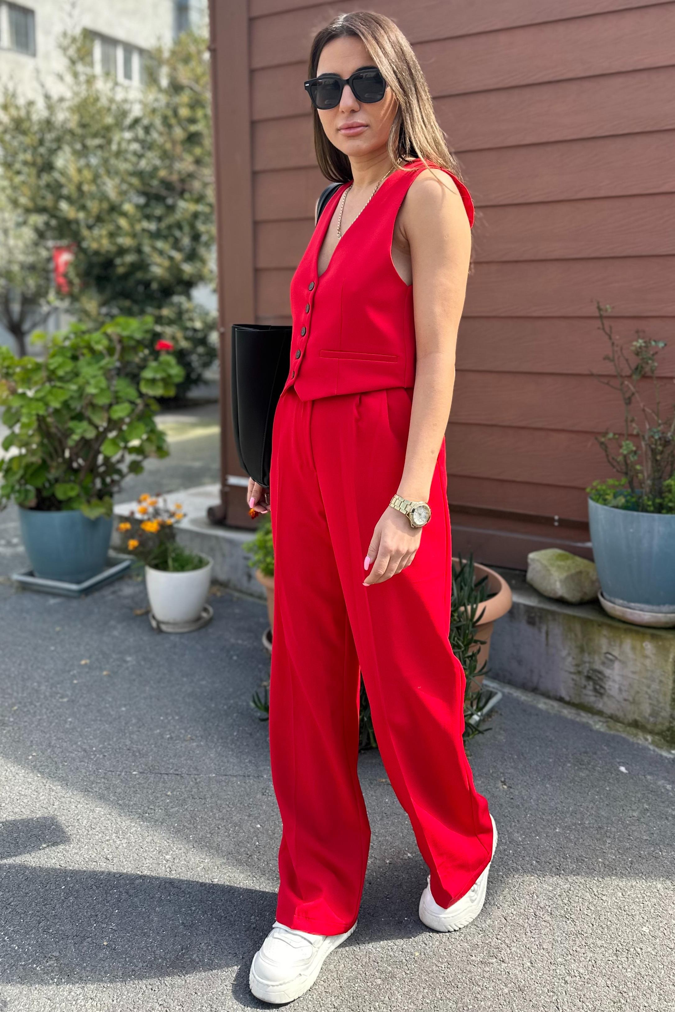 Kırmızı Blazer YelekMONT/CEKET