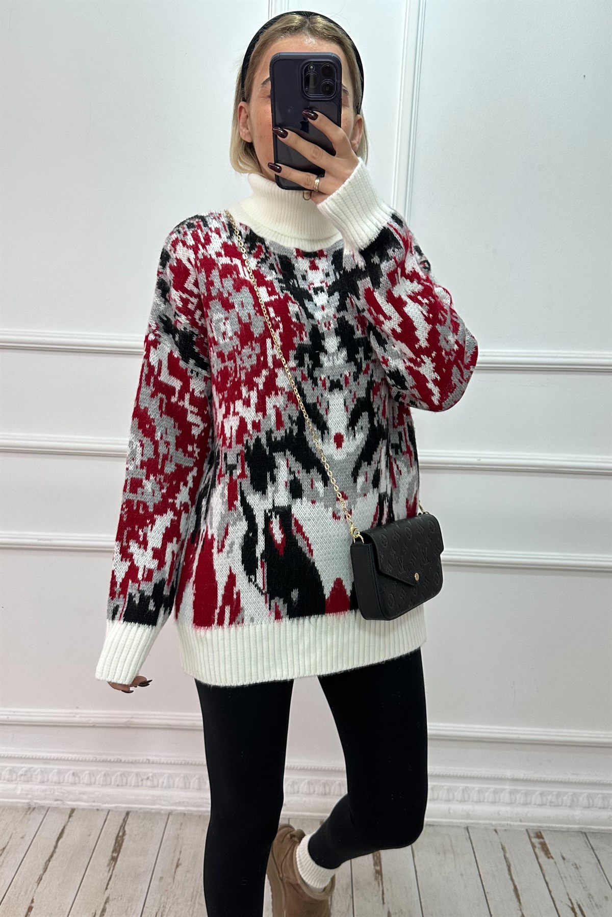 Kırmızı Mixed Color Balıkçı KazakKAZAK