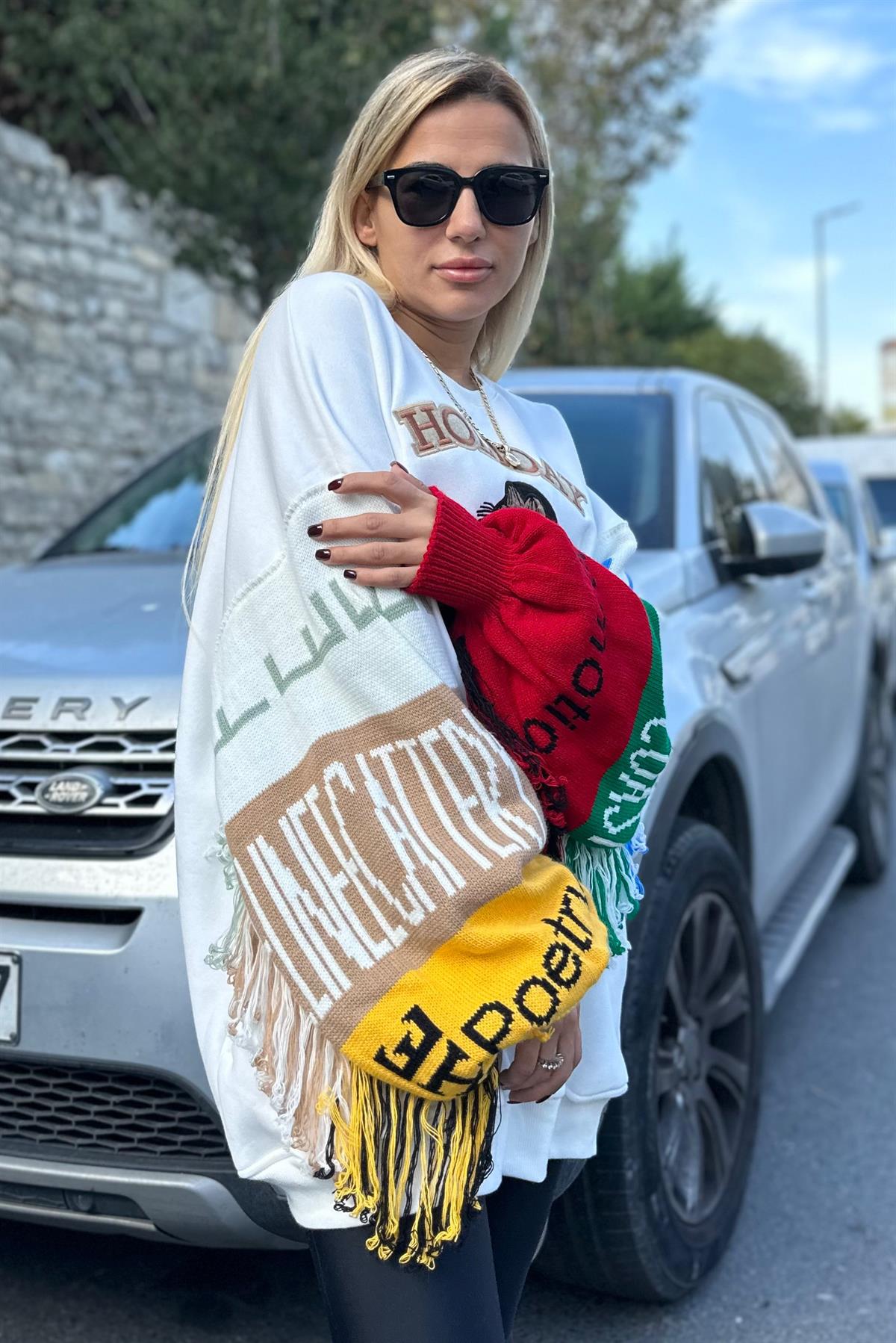 Kolları Örme Oversize SweatshirtSWEATSHİRT
