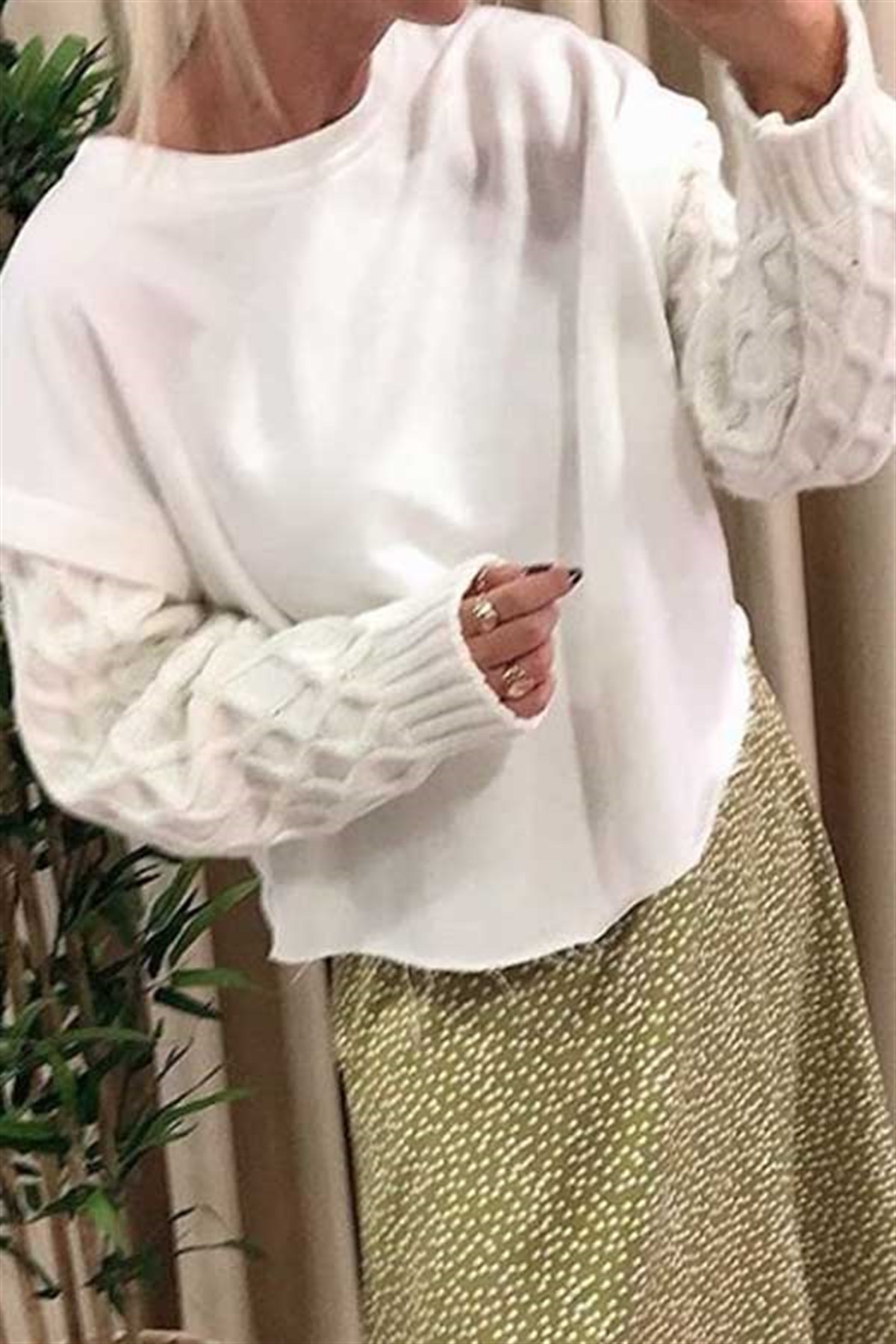 Kolları Triko Sweatshirt