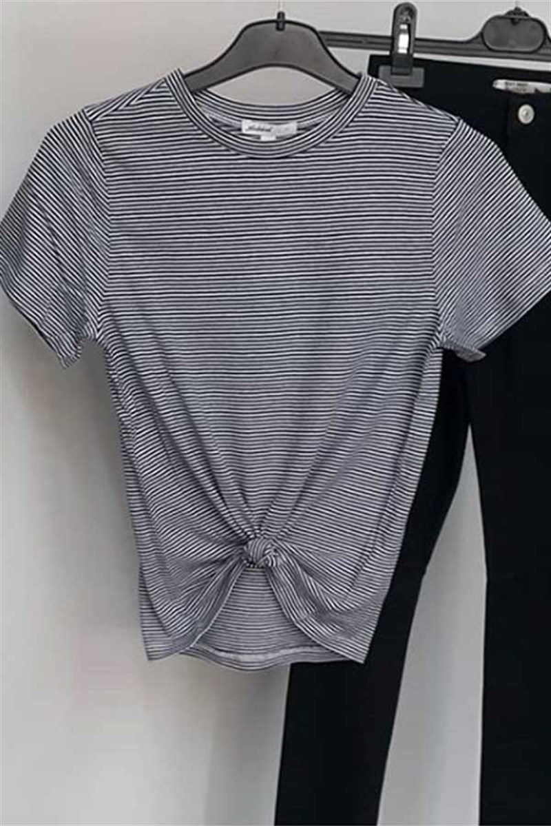 Lacivert Çizgili Tshirt