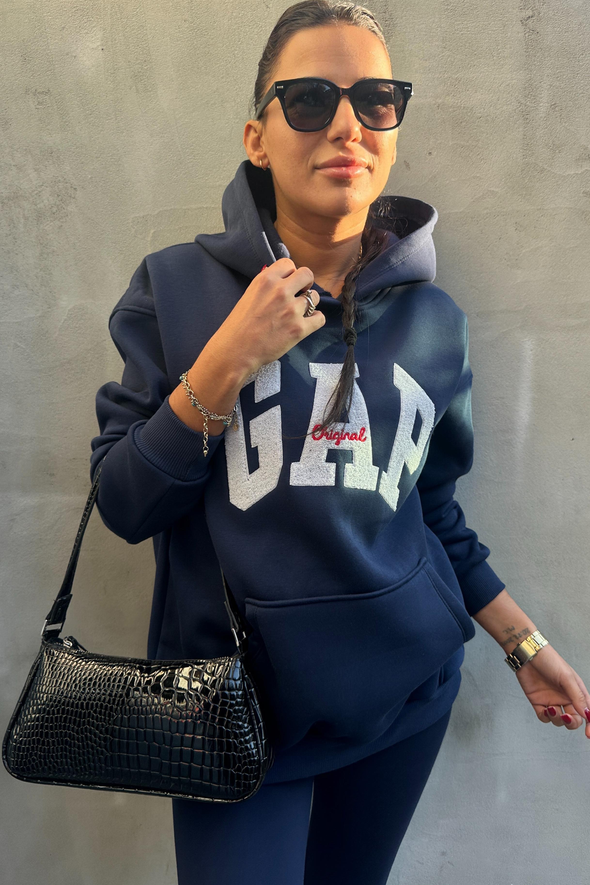 Lacivert Kapüşonlu Logolu SweatshirtSWEATSHİRT