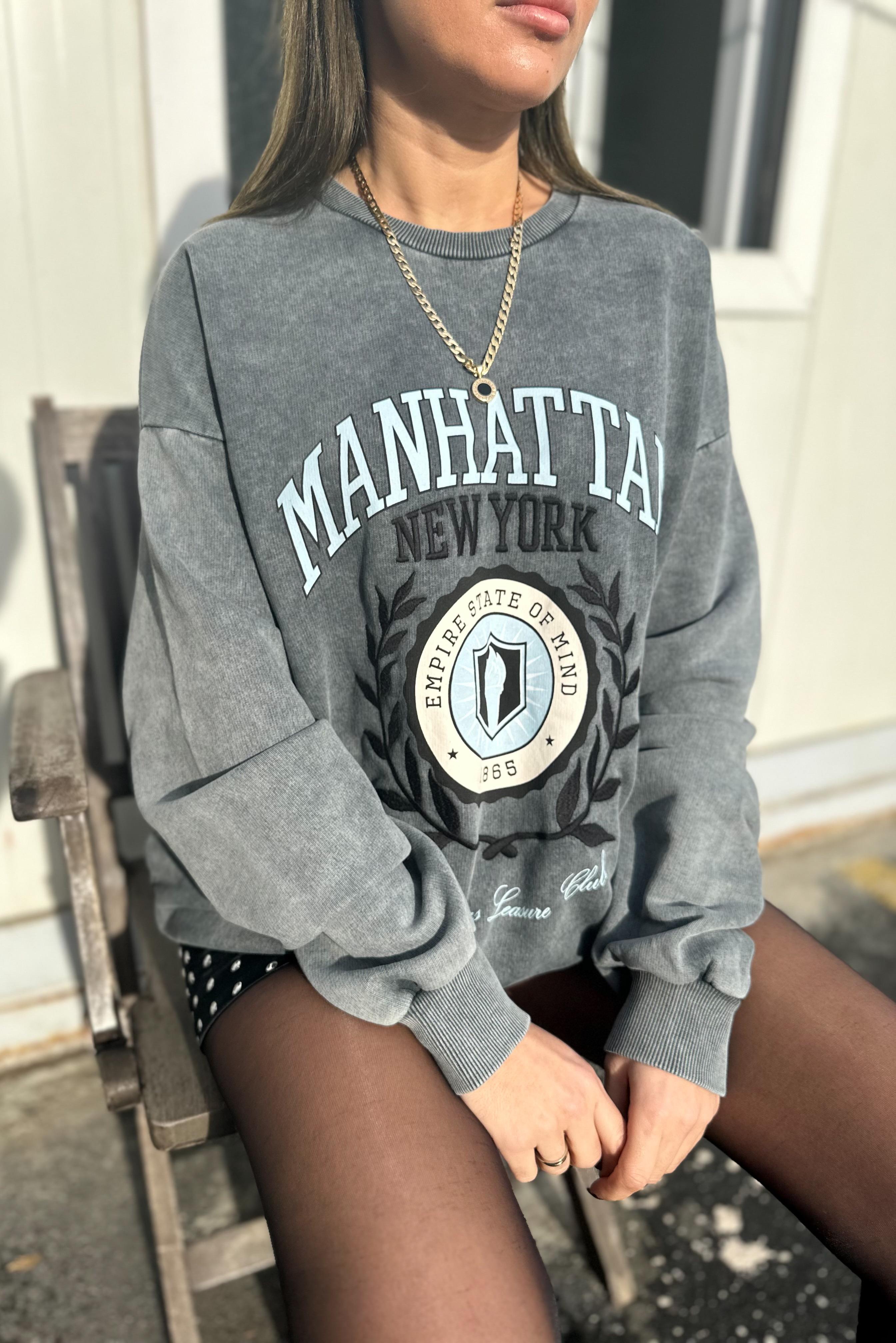Manhattan Yıkamalı Oversize SweatshirtYENİ GELENLER