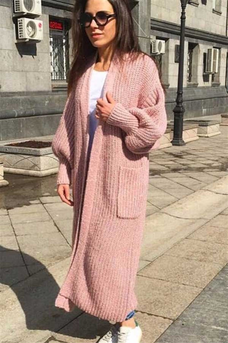 Melanjlı Maxi Hırka