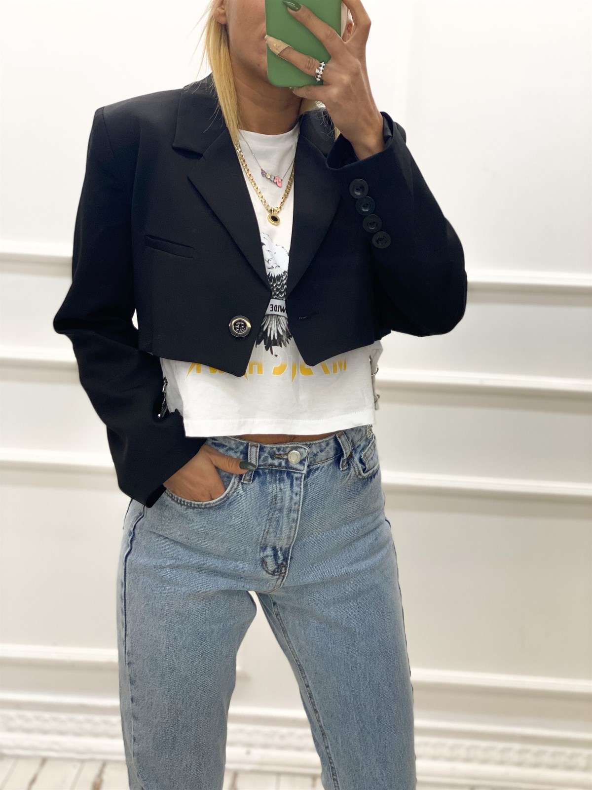 Mini Siyah Blazer CeketMONT/CEKET