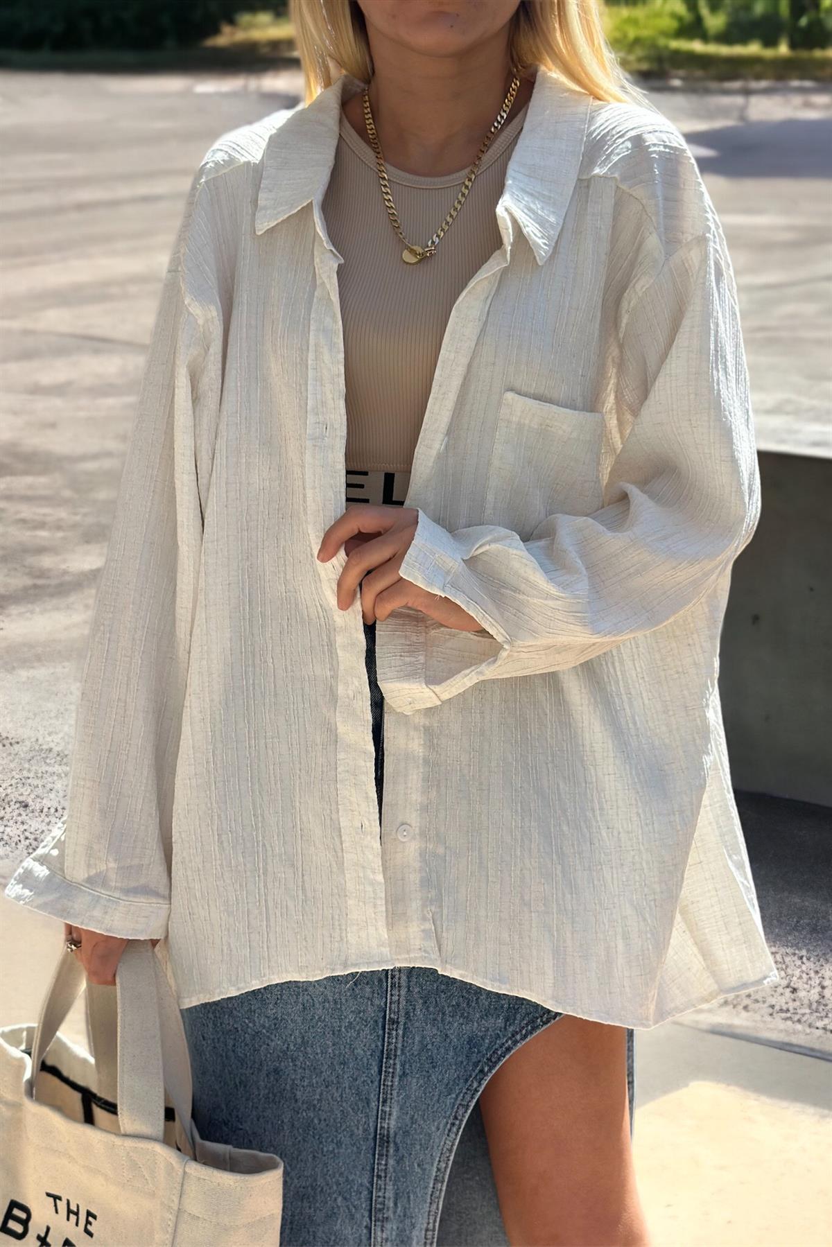 Müslin Kumaş Oversize GömlekGÖMLEK