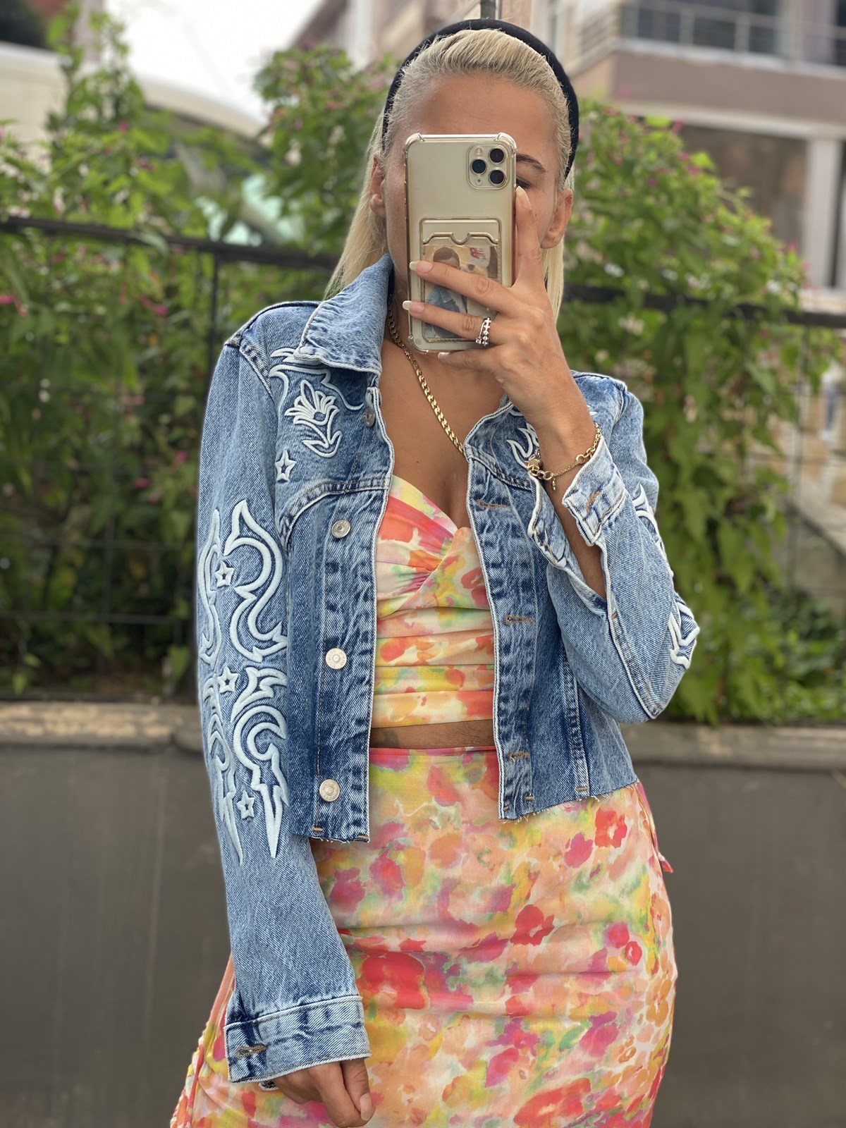 Nakış Detaylı Denim CeketMONT/CEKET