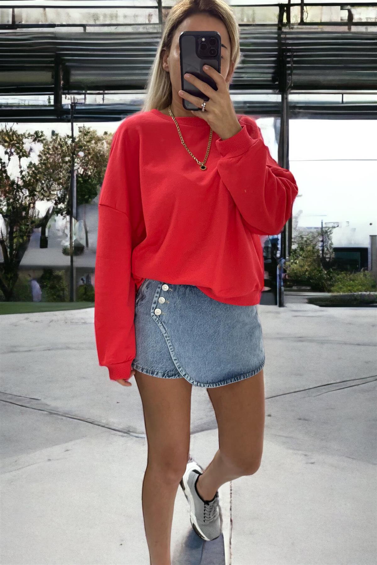 Nar Çiçeği Basic SweatshirtSWEATSHİRT