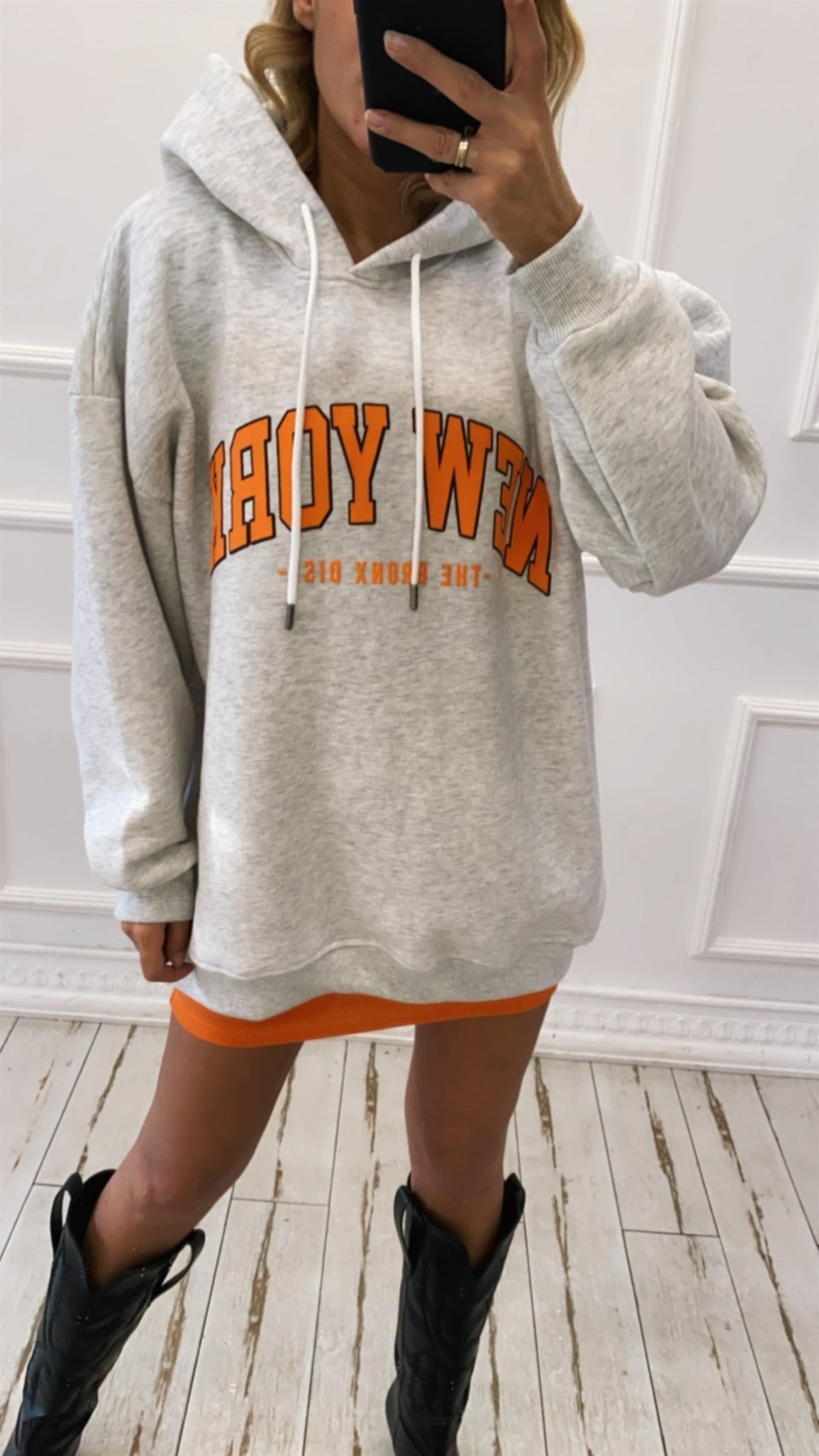 New York Baskılı Şardonlu Oversize SweatshirtSWEATSHİRT