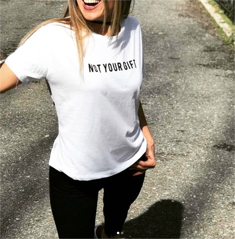 Not Your Gift Sırtı Bağlamalı Tshirt