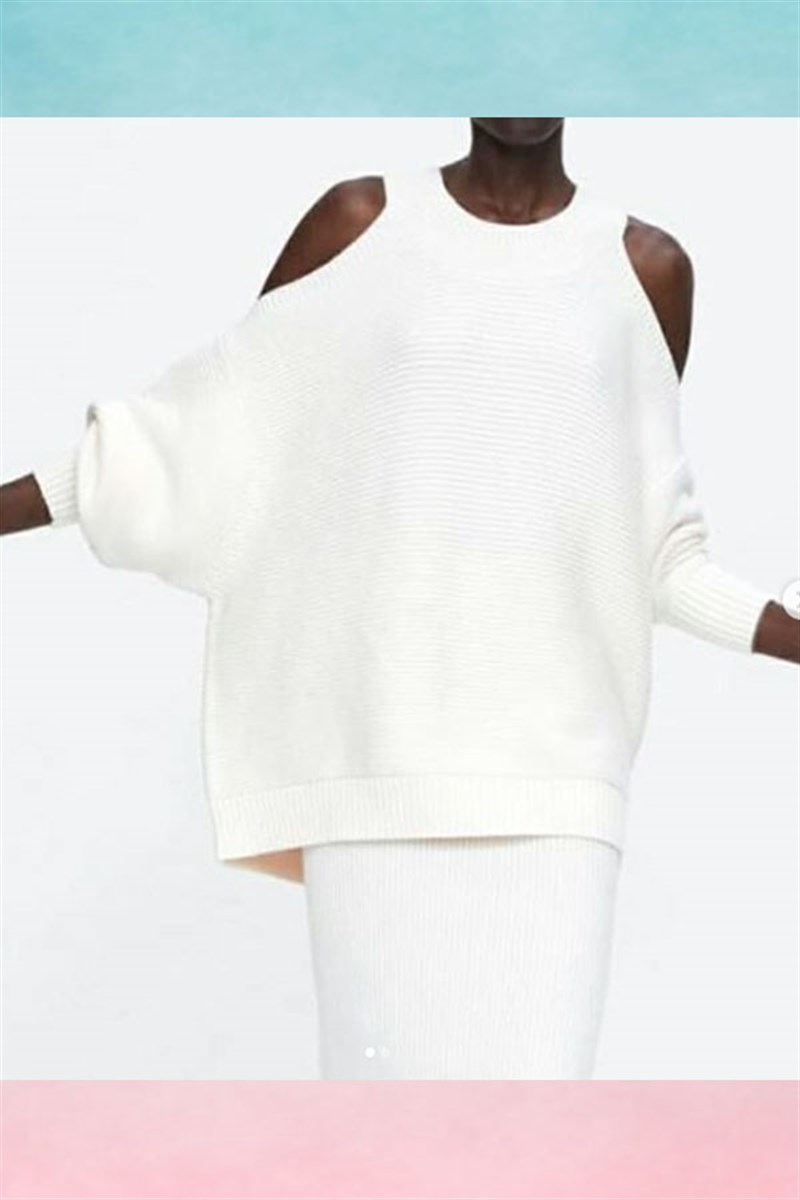 Omuz Dekolteli Yarasa Kol Kazak