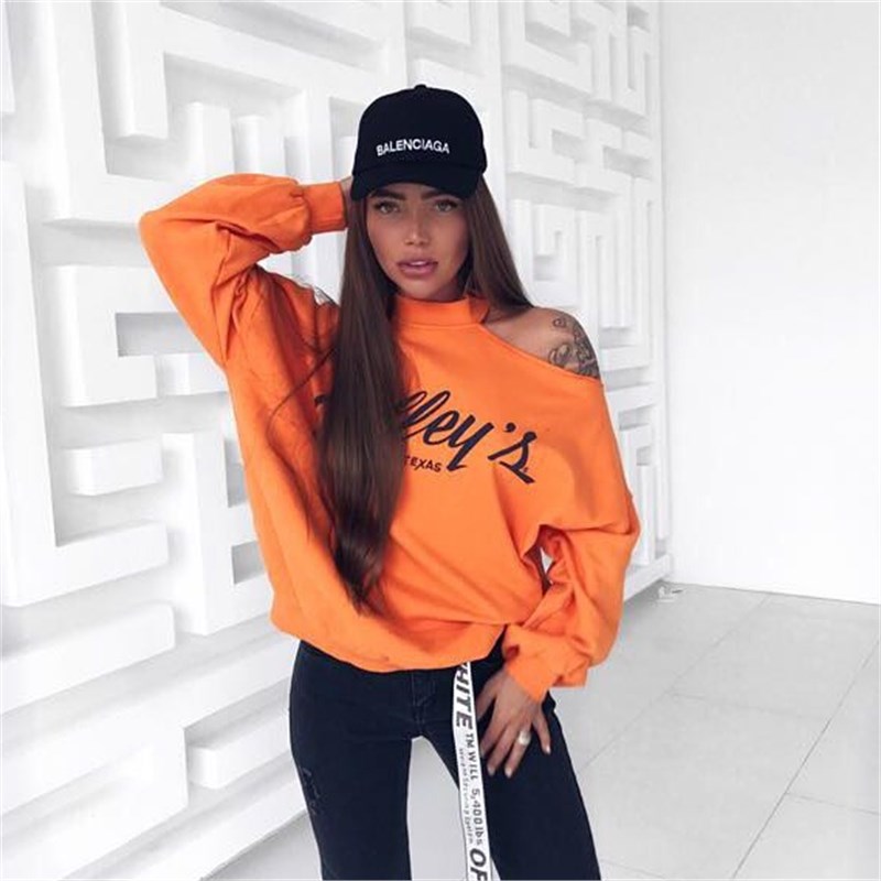 Omuz Detaylı Baskılı Sweatshirt