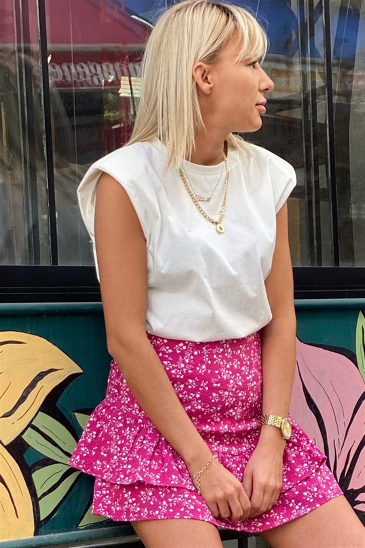 Omuzları Vatkalı Basic TshirtTSHİRT