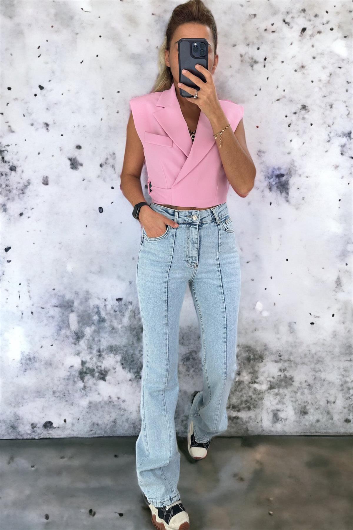 Önü Parçalı Kar Yıkama JeanJEAN