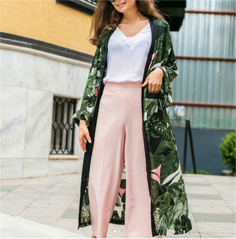 Palmiye Desen Kimono