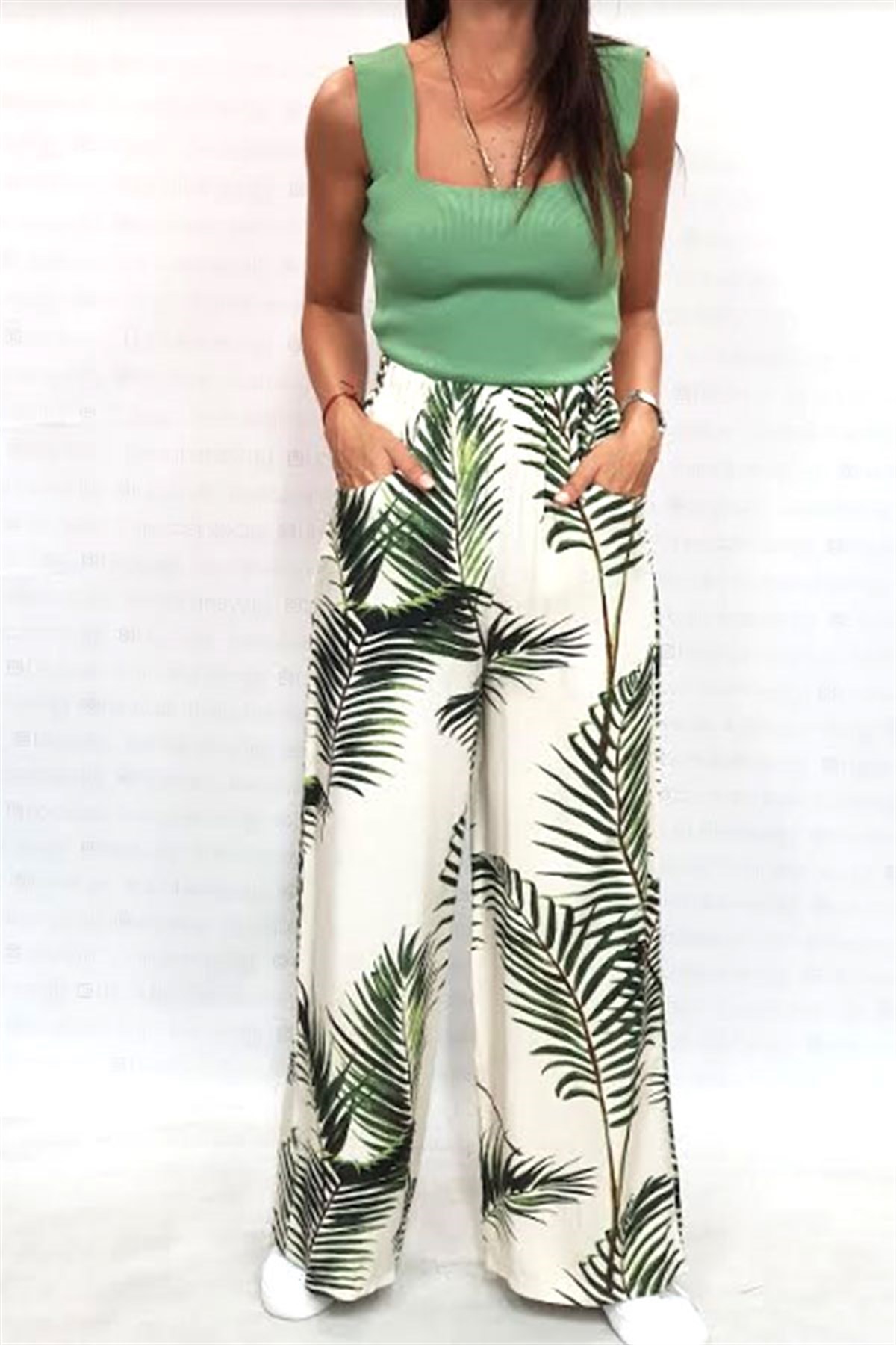Palmiye Yapraklı Salaş Pantalon
