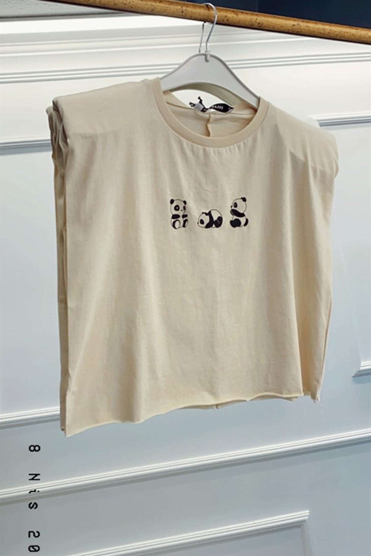 Panda Baskılı Vatkalı Crop TshirtTSHİRT