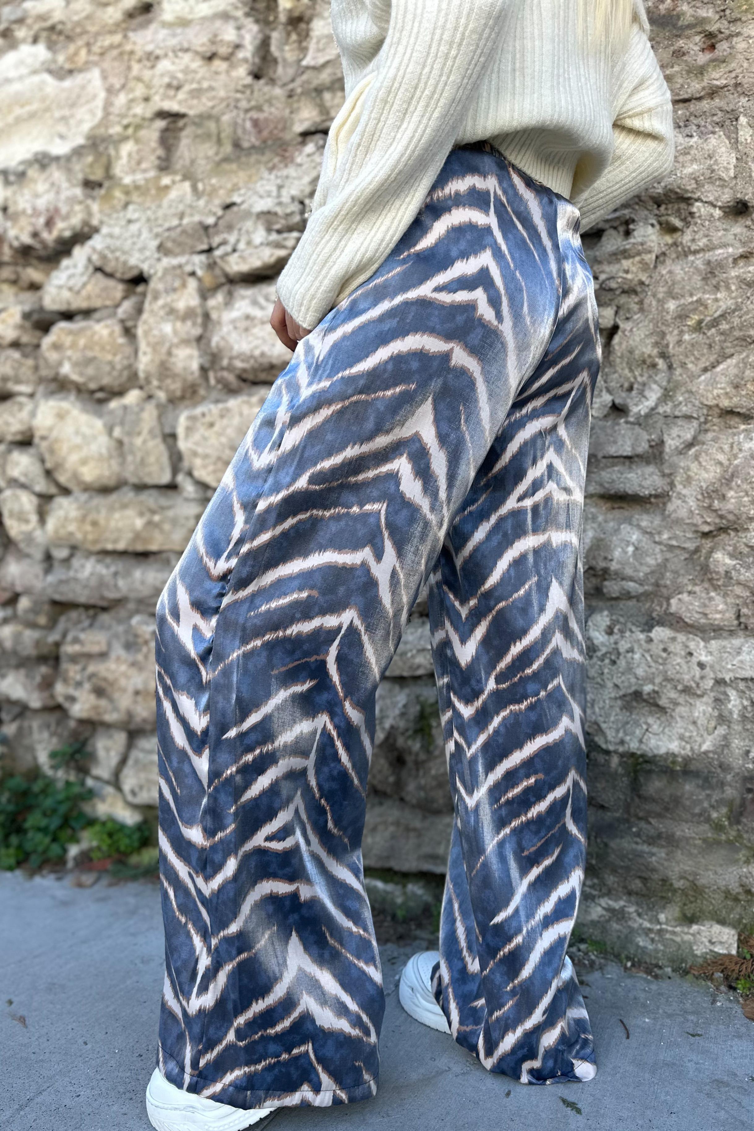 Parlak Zebra Salaş PantolonPANTOLON