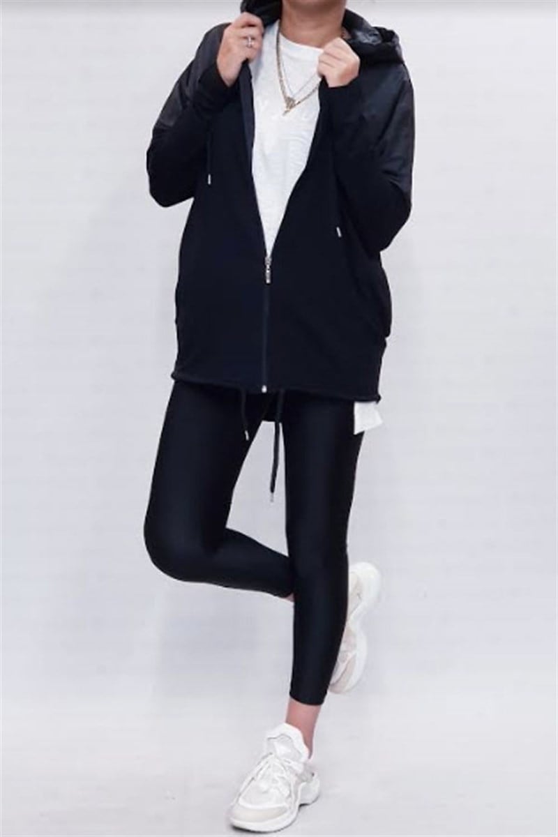 Penye Garnili Yağmurluk