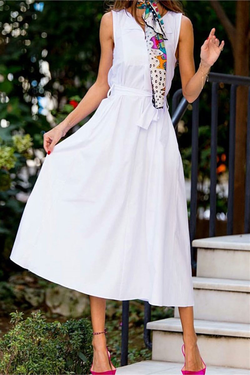 Poplin Midi Elbise