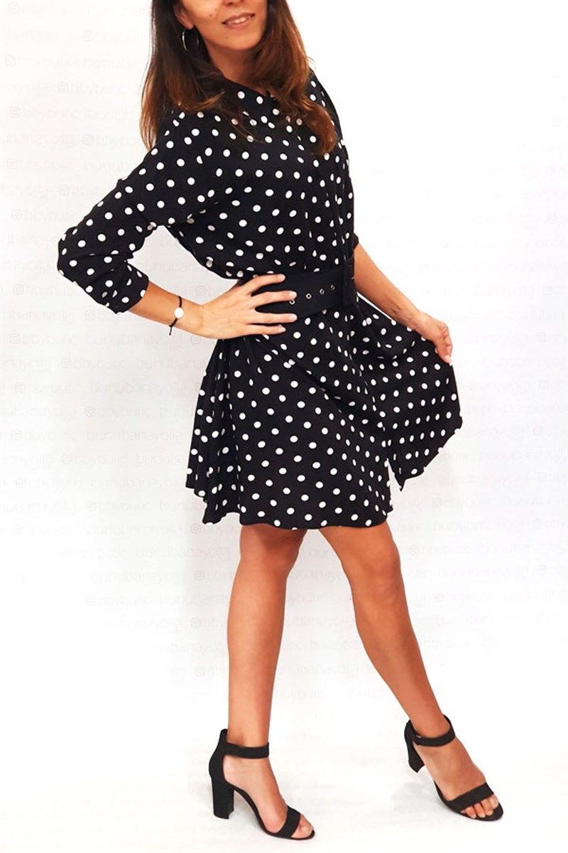 Puantiyeli Gömlek Elbise