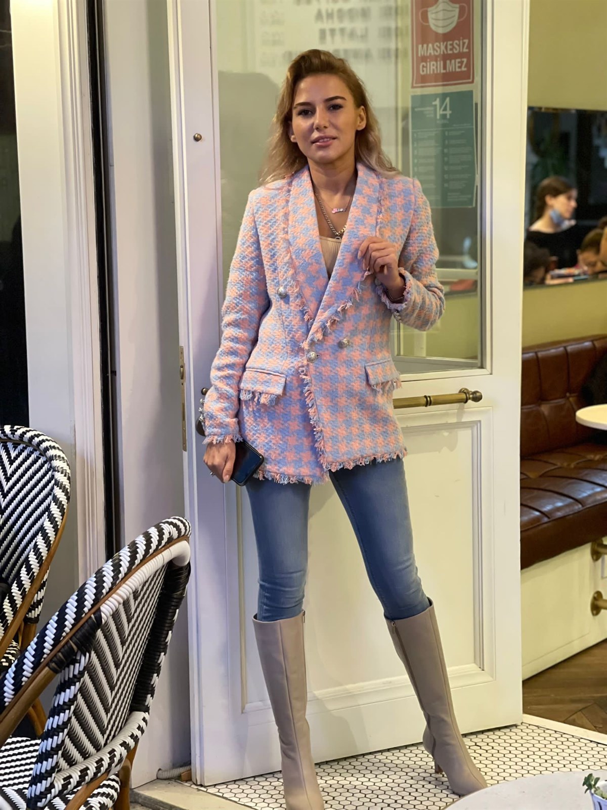 Pudra Geniş Kazayağı CeketMONT/CEKET