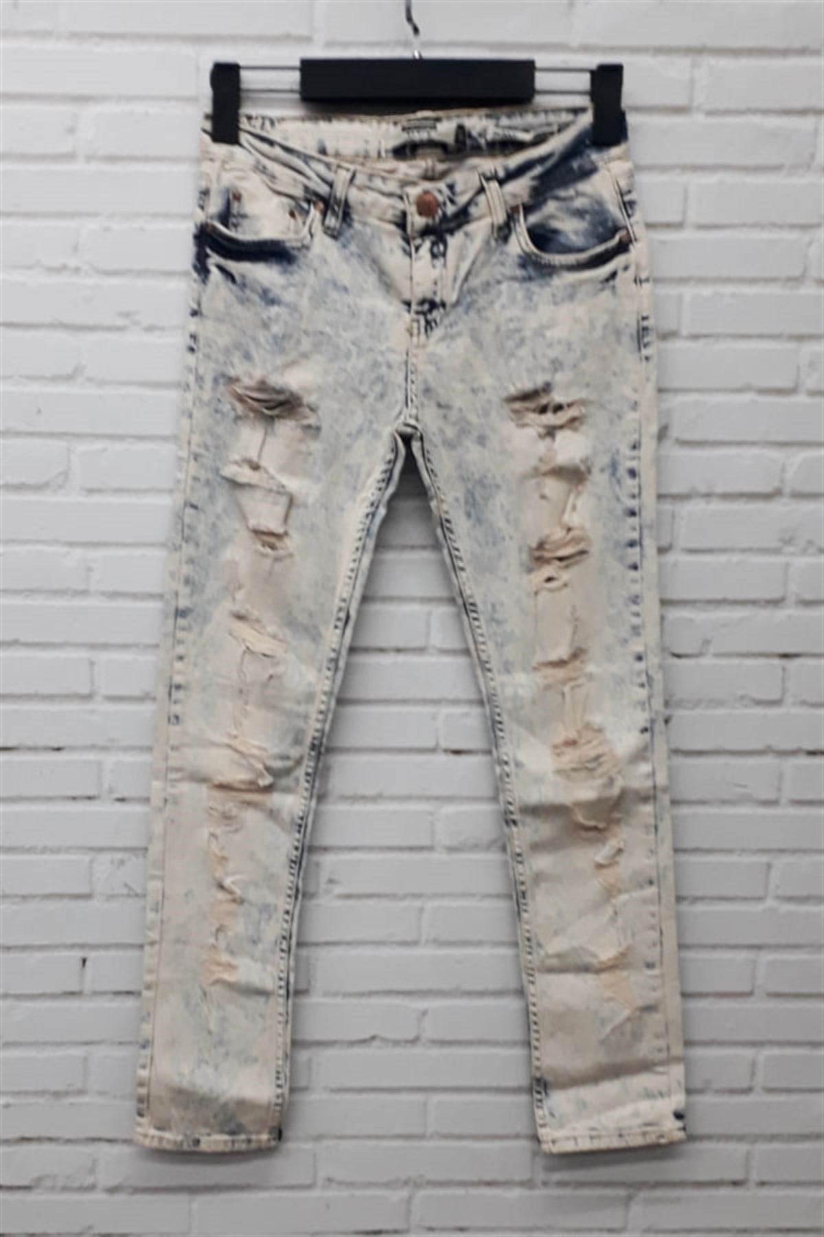 Random Yıkama Yırtık Skinny Jean