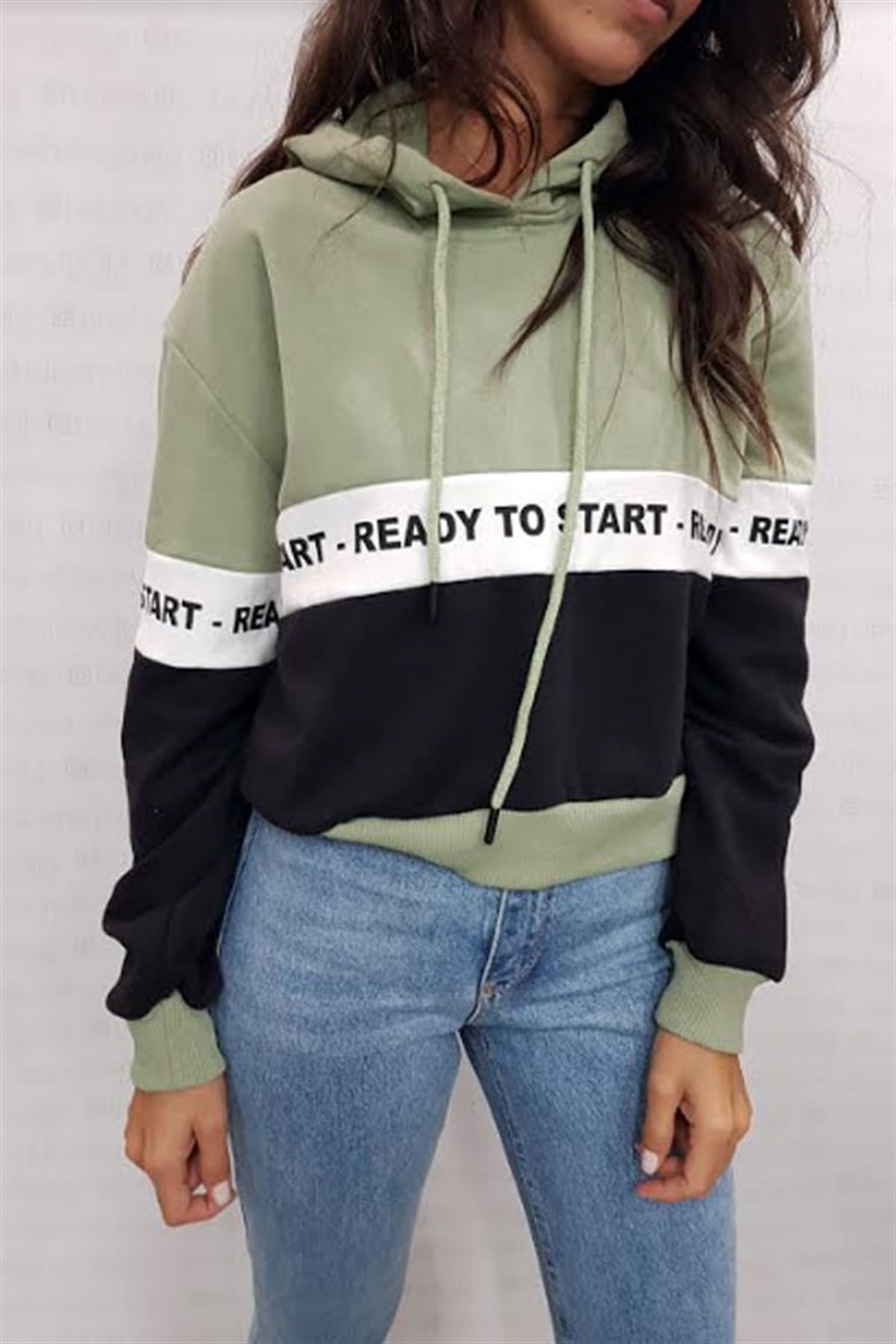 Ready Yazı Şeritli Sweatshirt