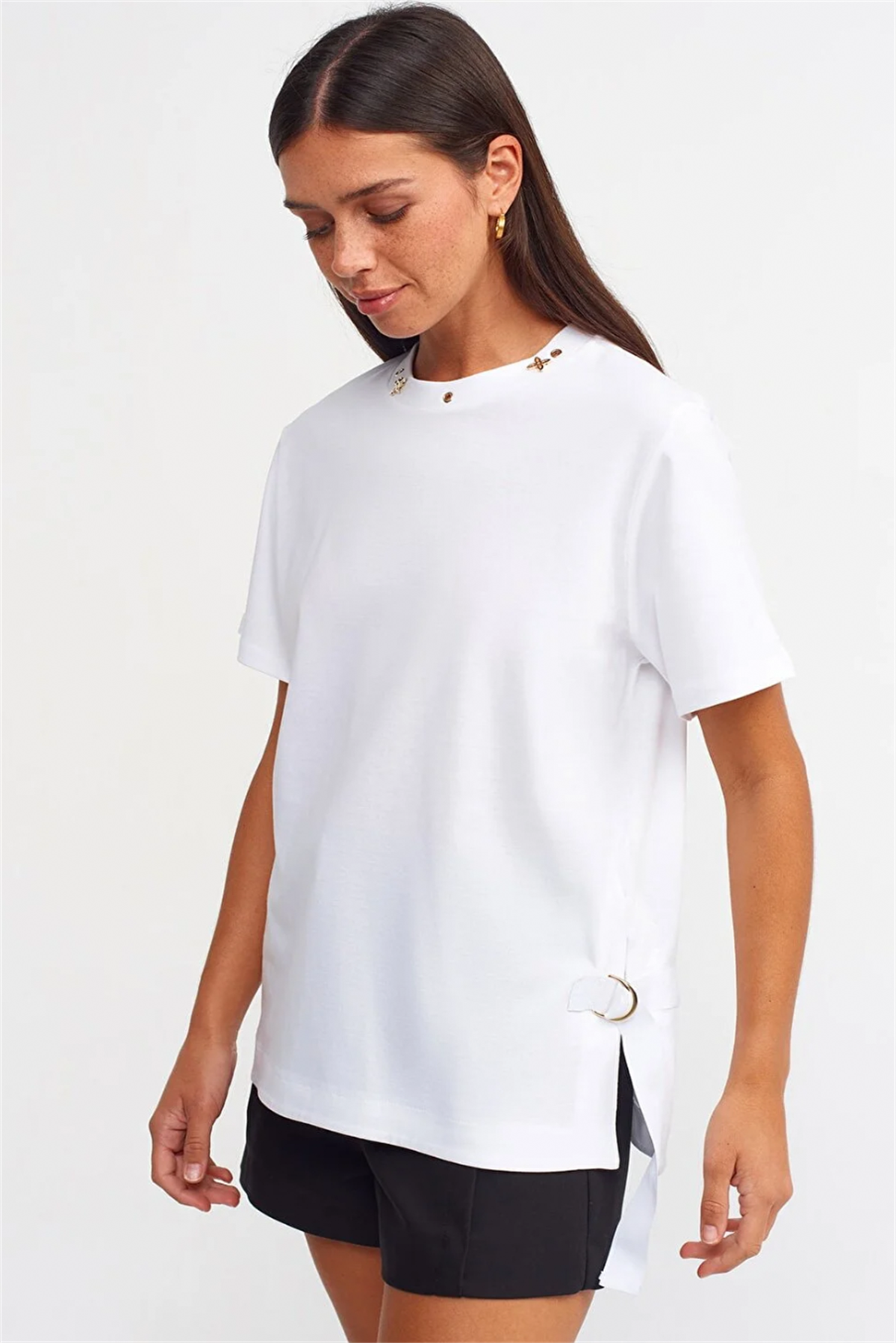 Şerit Detaylı Basic TshirtTSHİRT
