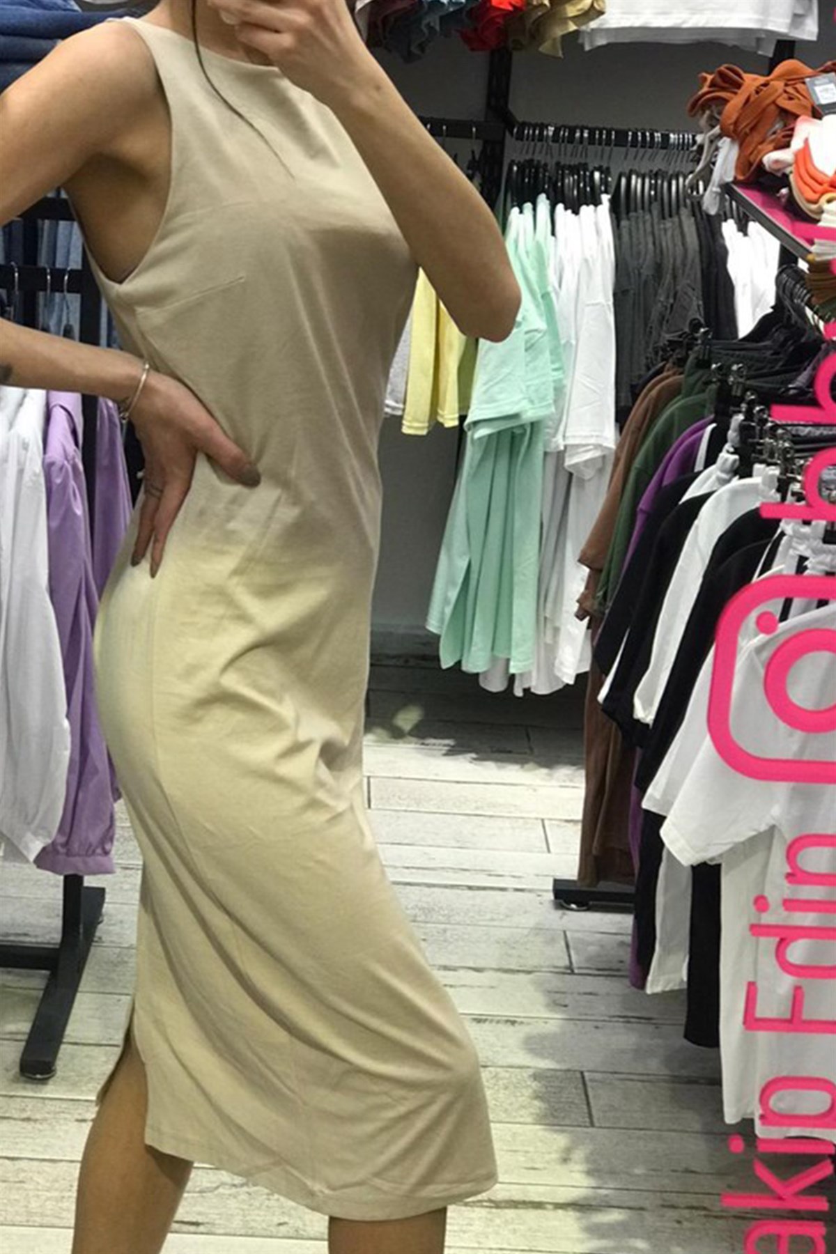Sıfır Kol Basic ElbiseOUTLET