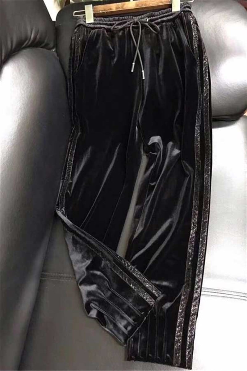 Simli Kadife Pantalon