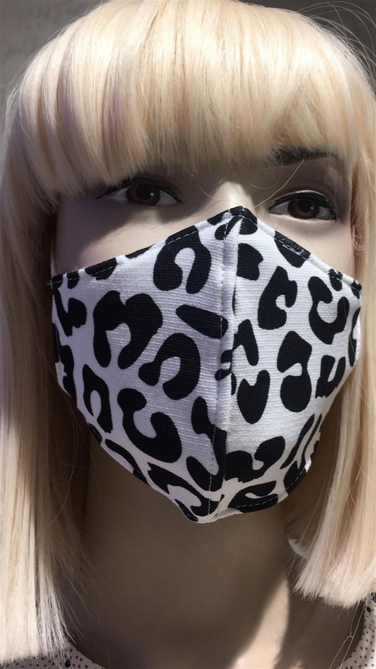 Siyah Beyaz Leopar Maske