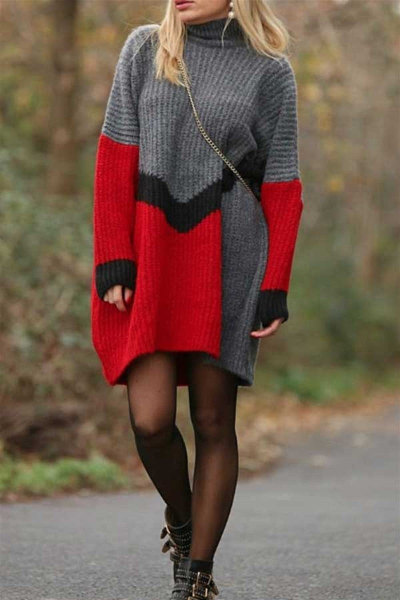 Siyah Şeritli Oversize Triko