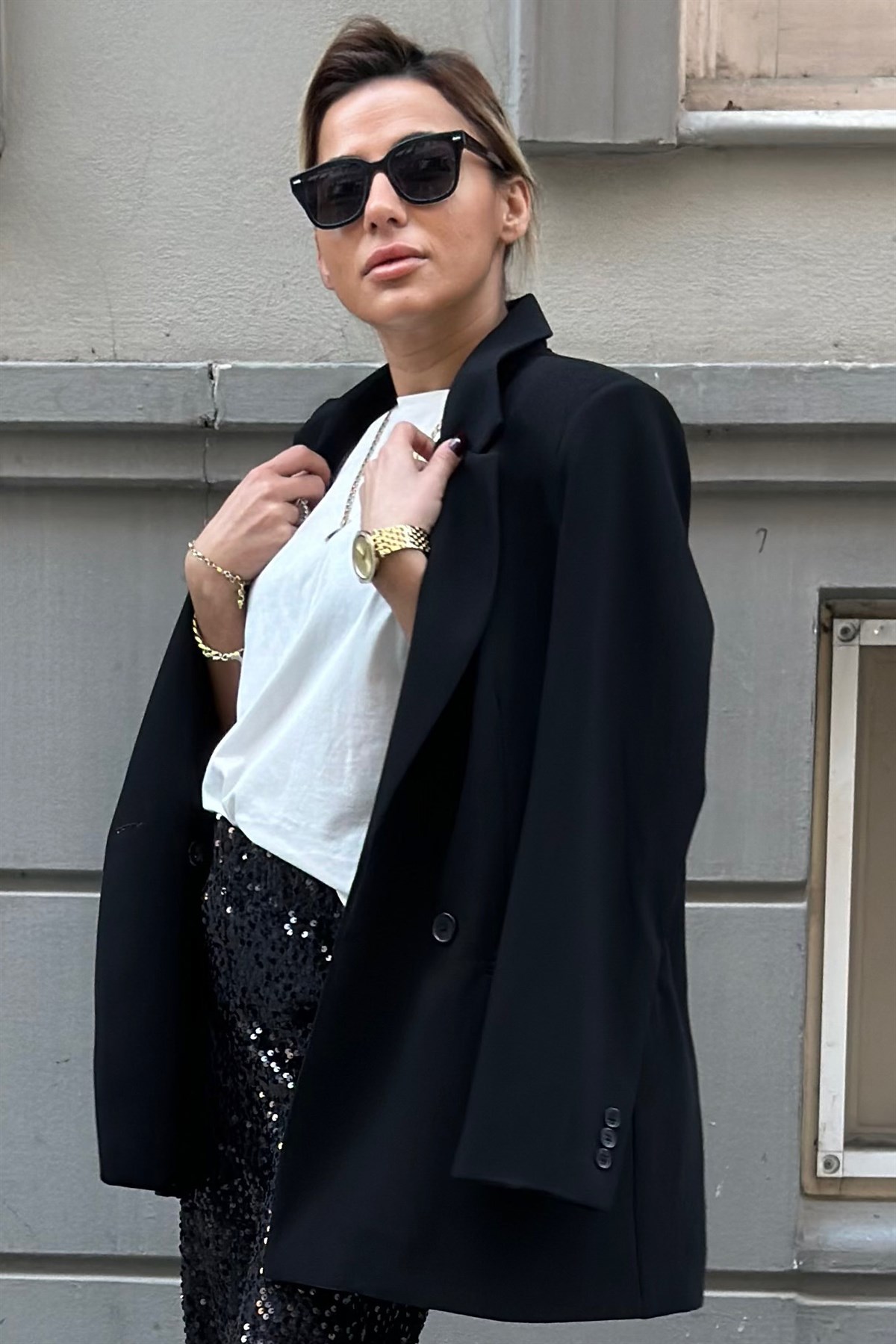 Siyah Tek Düğme Ceket MONT/CEKET