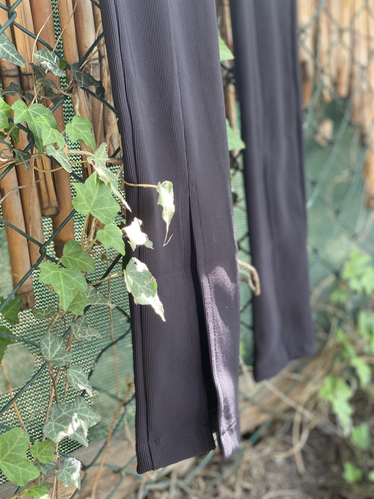 Siyah Yırtmaç Detaylı Tayt PantolonPANTOLON