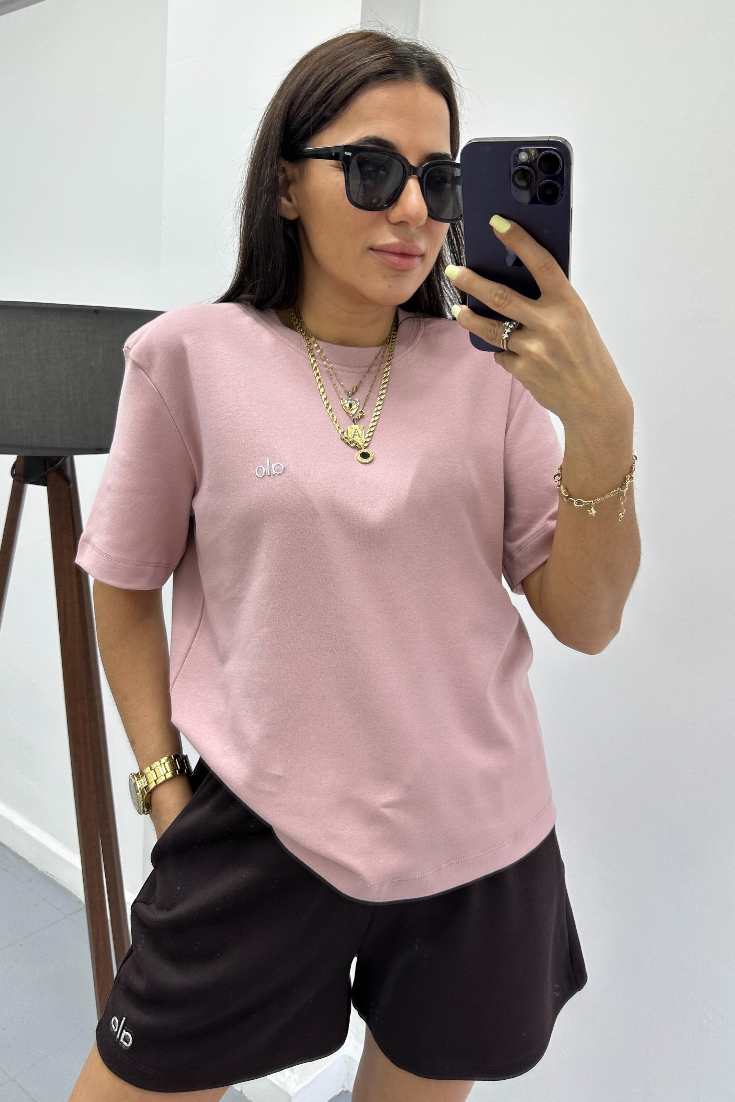 Soft Kumaş Koyu Pudra Logolu TshirtTSHİRT
