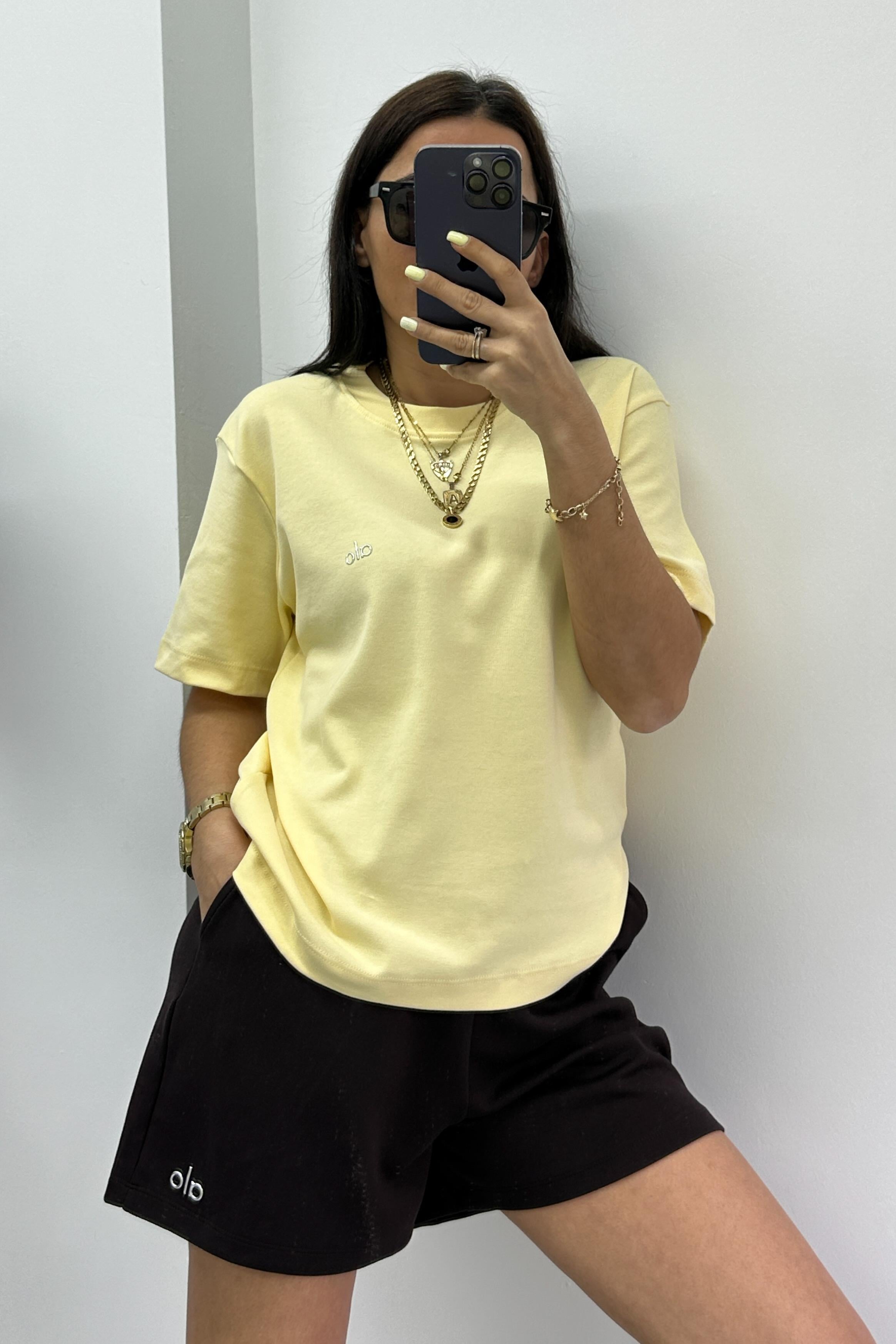 Soft Kumaş Limon Sarısı Logolu TshirtTSHİRT