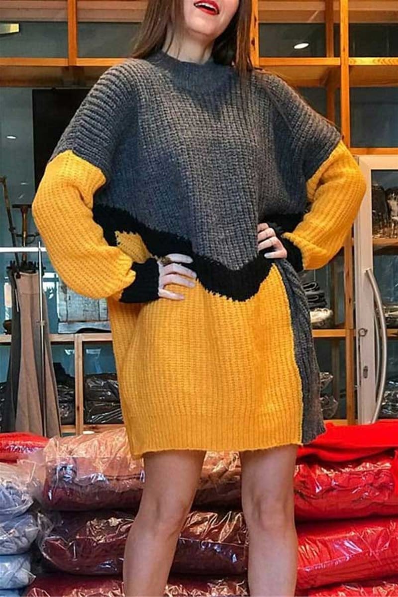 Taba Antrasit Oversize Triko Tunik