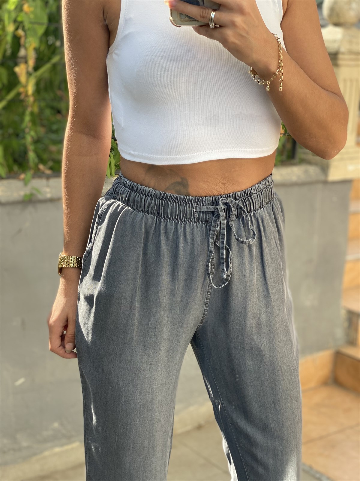 Tansel Salaş Füme Denim PantalonPANTOLON